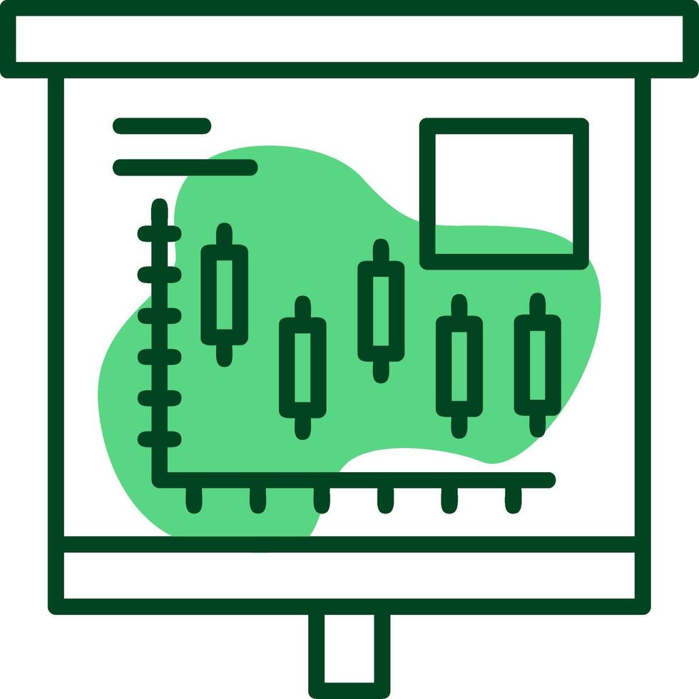 Candlestick Chart Outline Style Icon vector