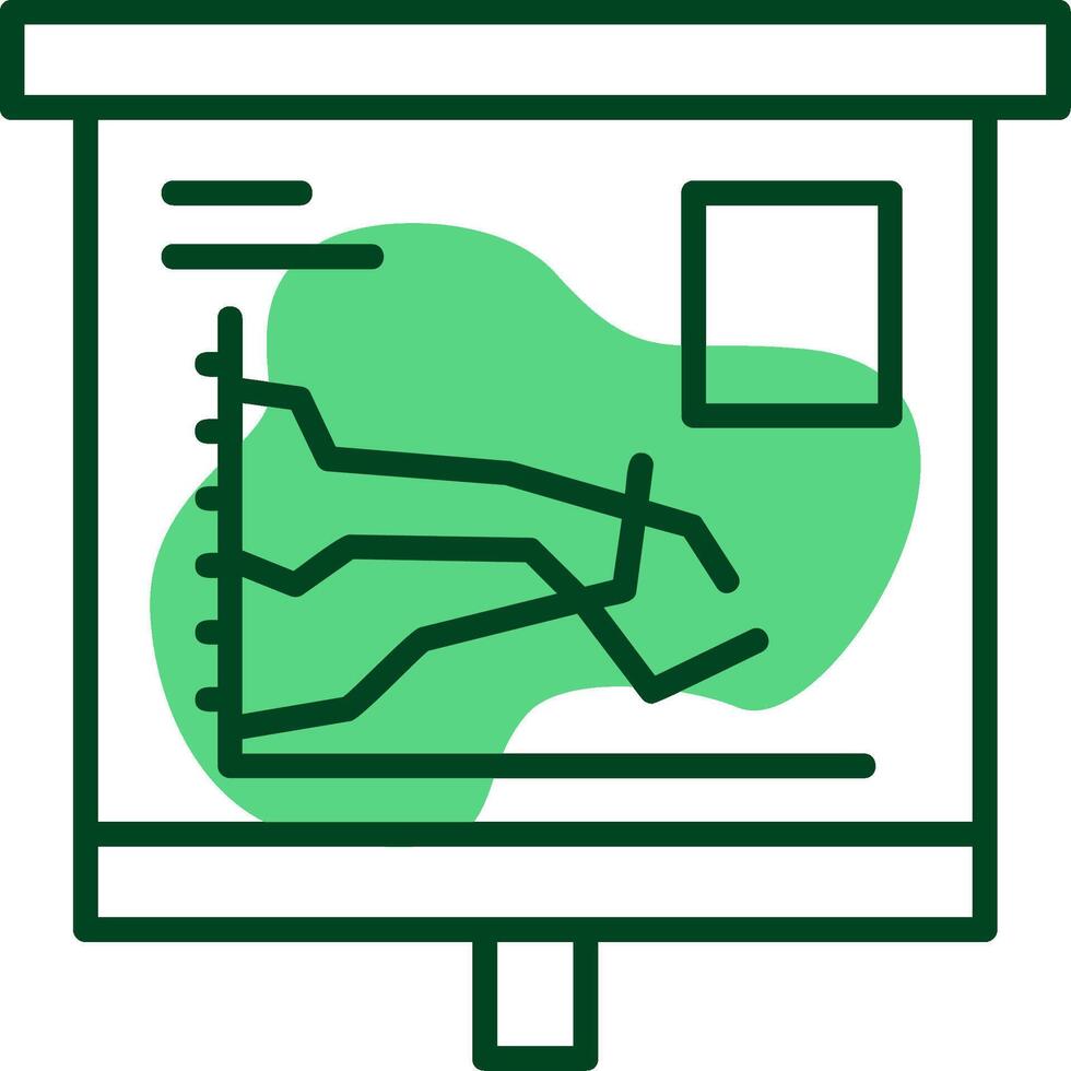 Multiple Line Graph Outline Style Icon vector