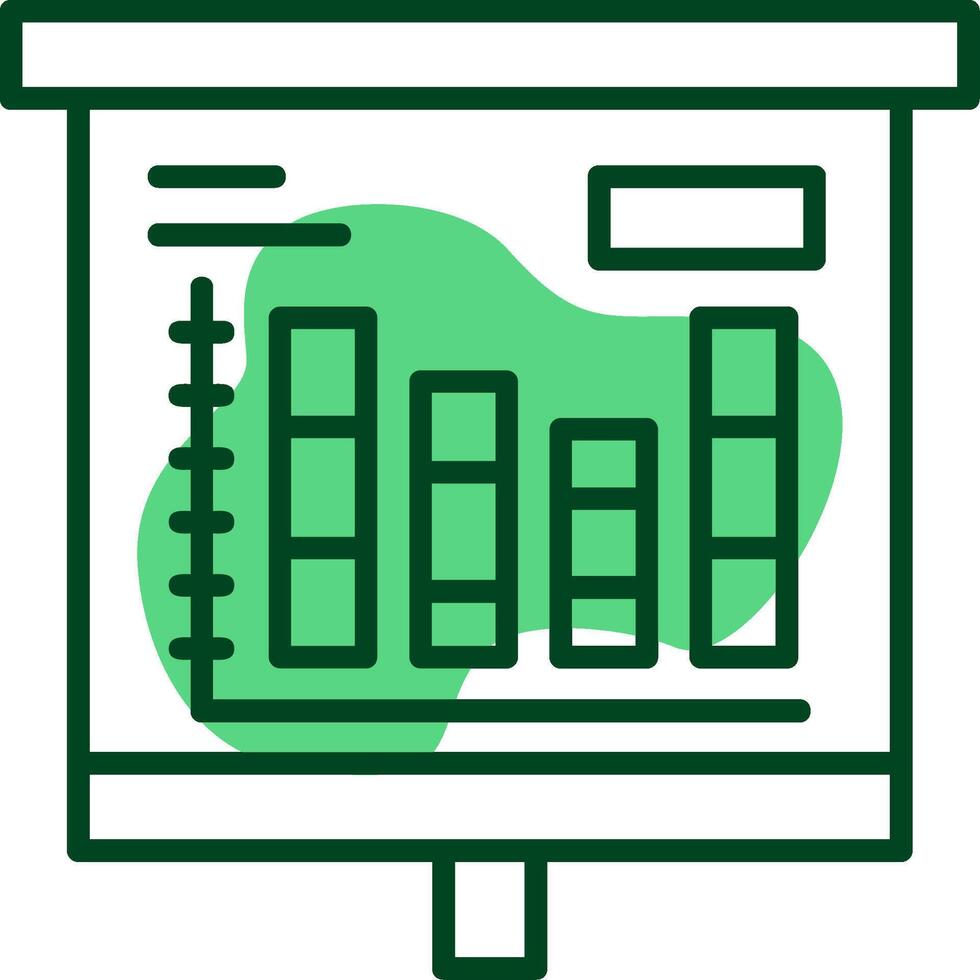 Stacked Bar Chart Outline Style Icon vector