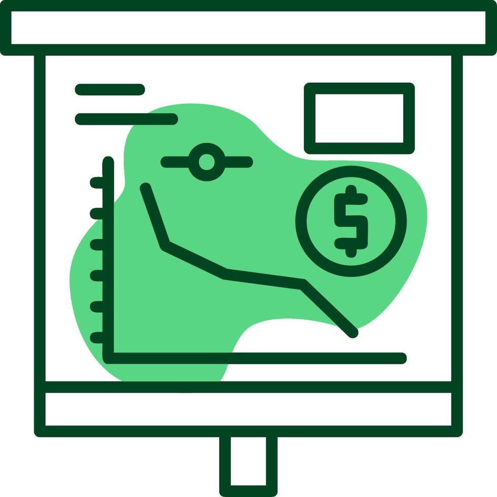 Falling economy Outline Style Icon vector