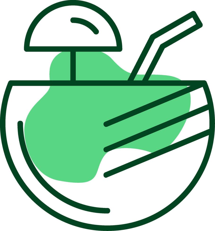 Coconut drink Outline Style Icon vector
