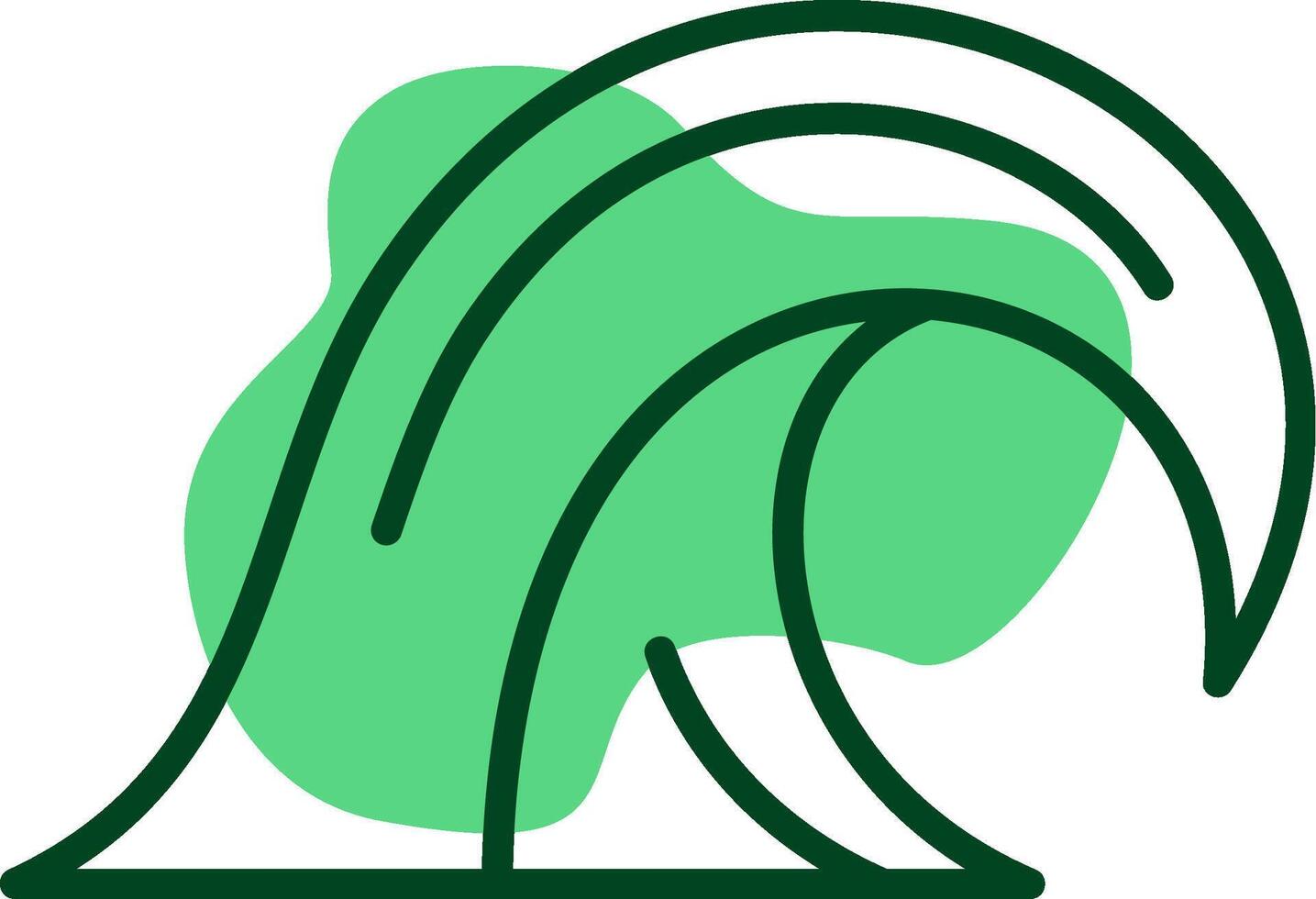 Waves Outline Style Icon vector
