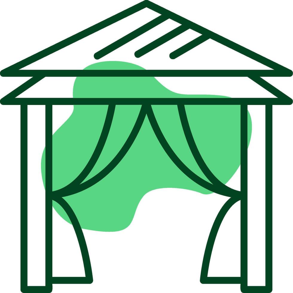 Beach tent Outline Style Icon vector