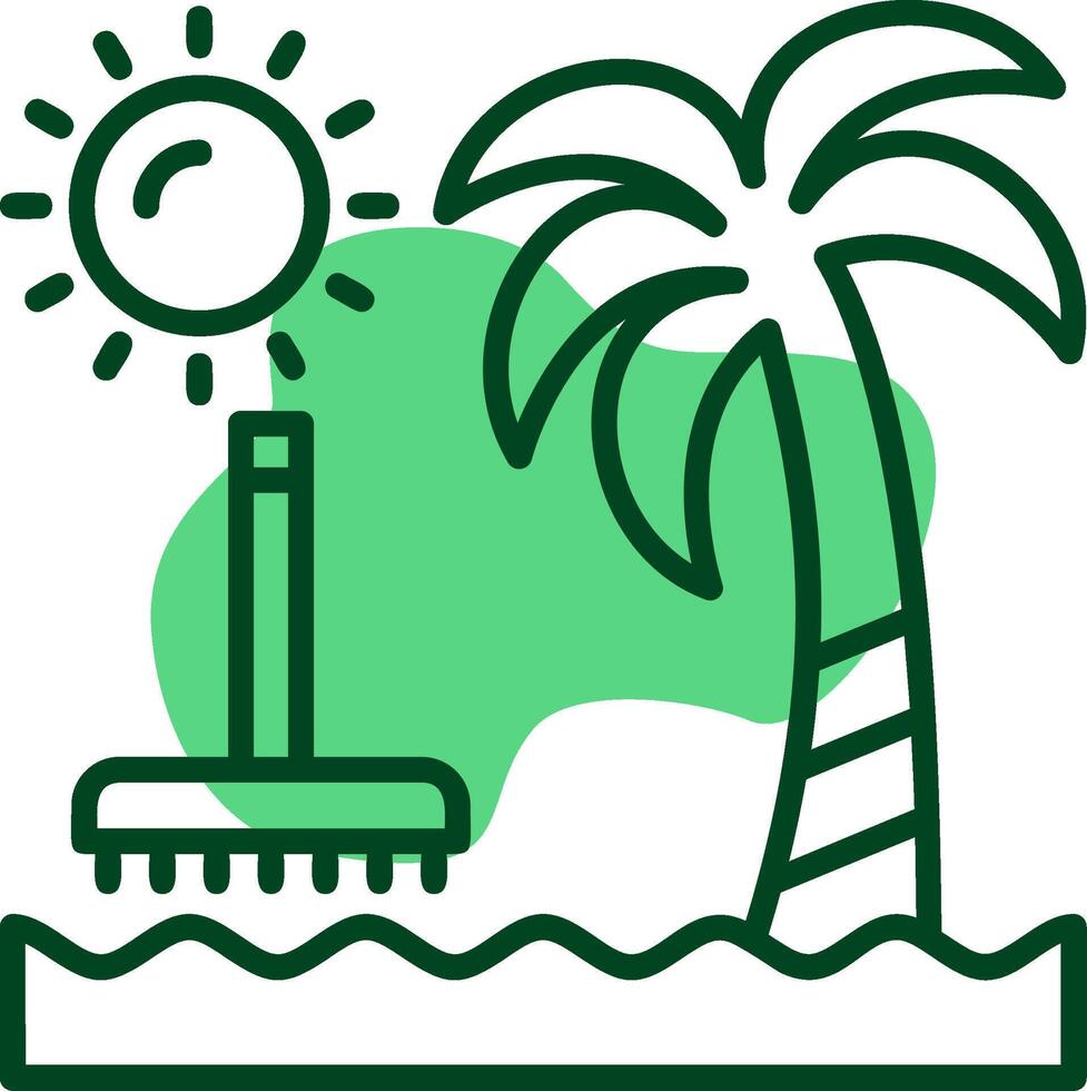 Beach cleanup Outline Style Icon vector