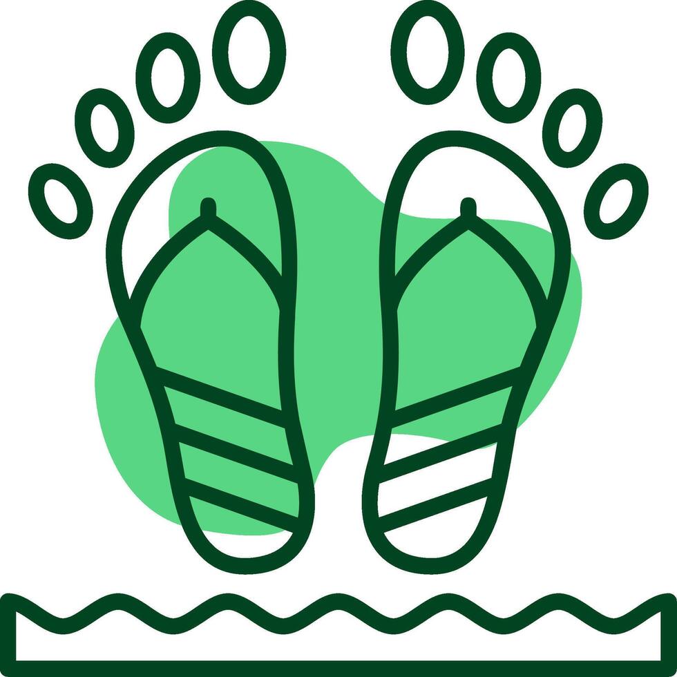 Beach walk Outline Style Icon vector
