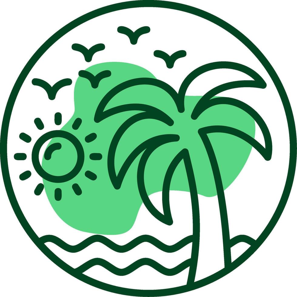 Beach painting Outline Style Icon vector