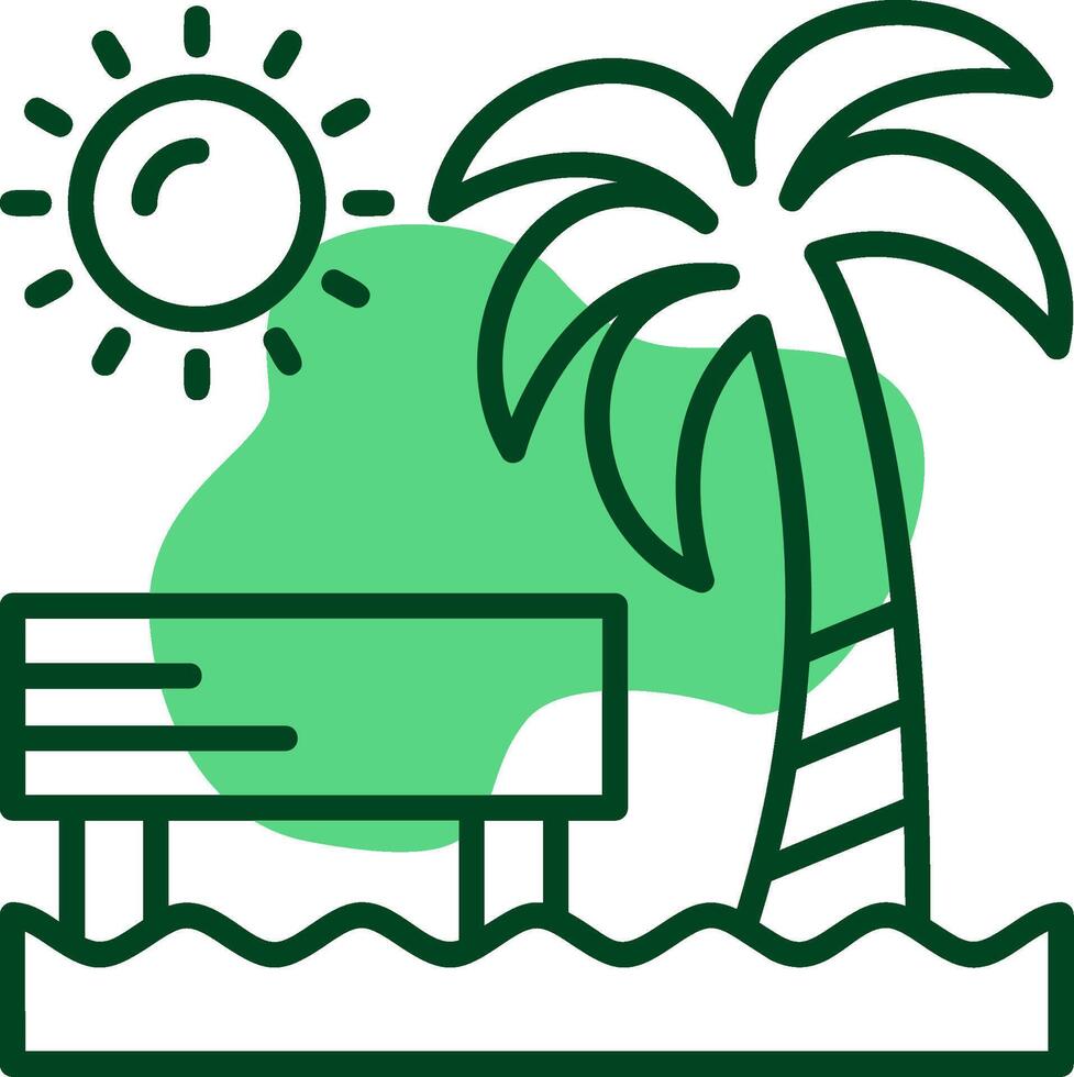 Beach concert Outline Style Icon vector