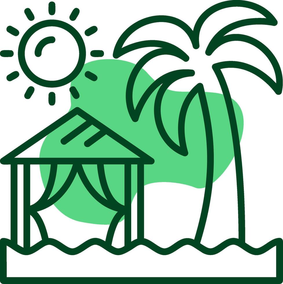 Beach camping Outline Style Icon vector