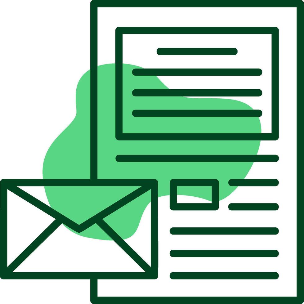 Cover Letter Outline Style Icon vector