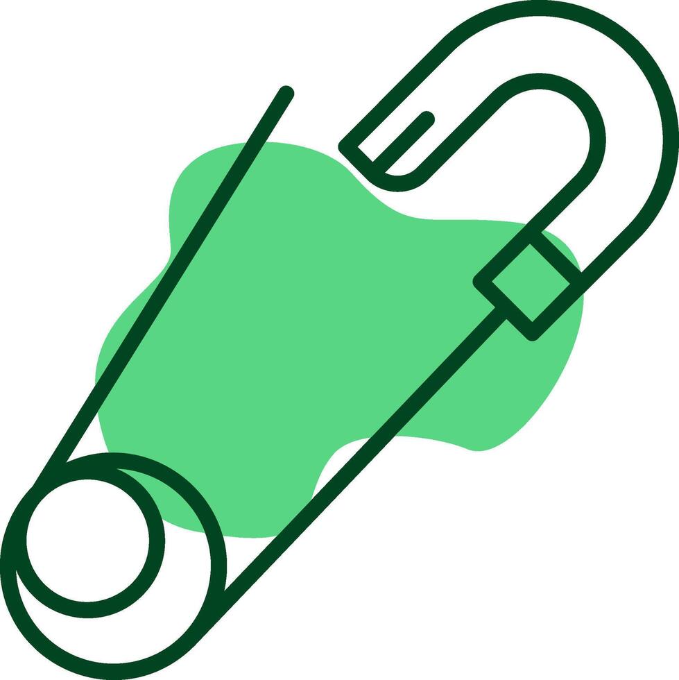 Safety pin Outline Style Icon vector