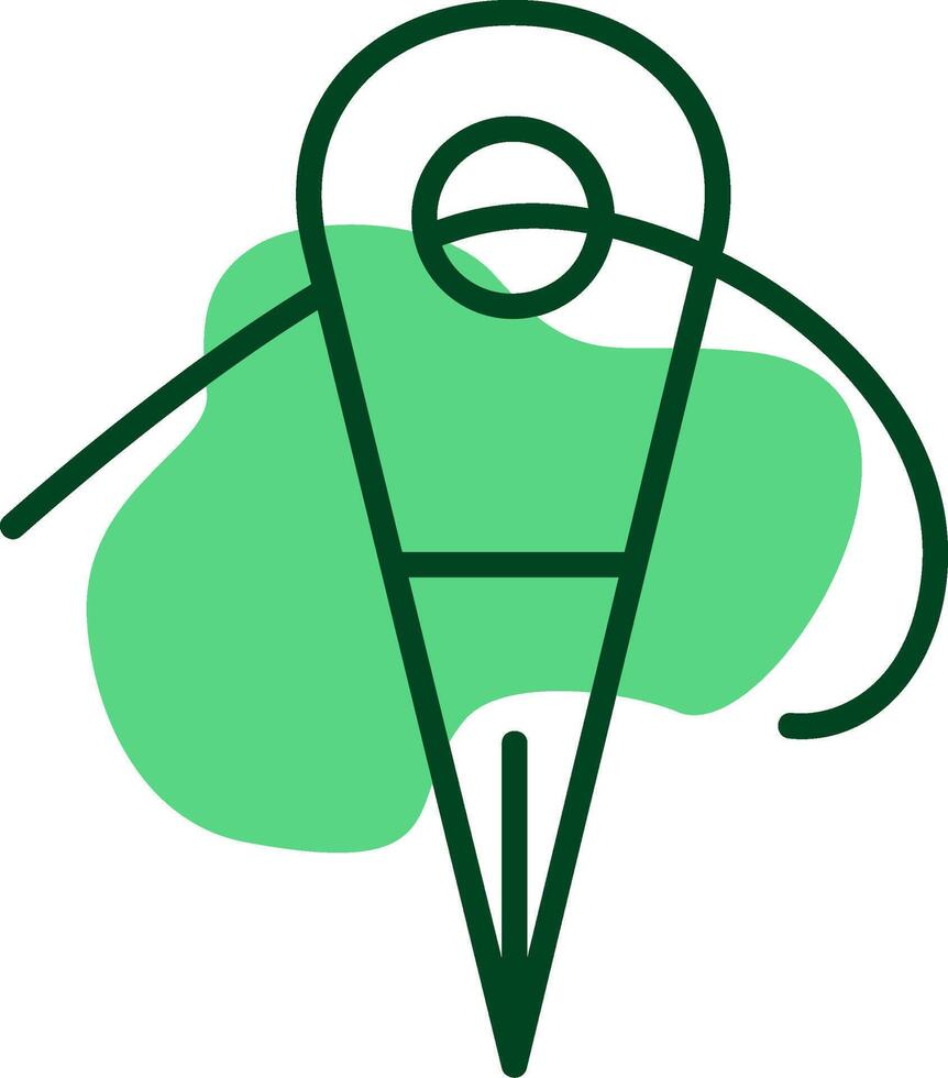 Needle and thread Outline Style Icon vector