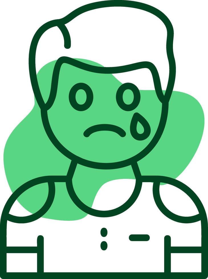 Sadness Outline Icon Style vector