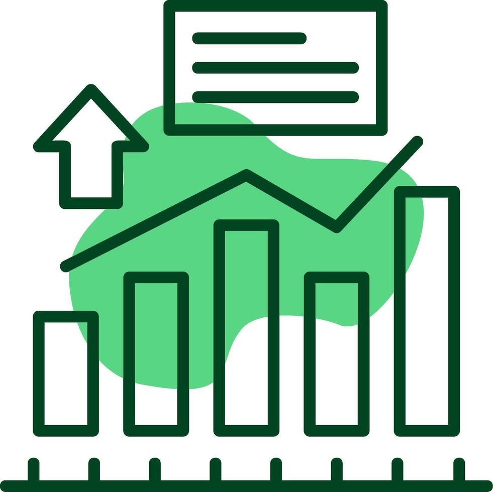 Bar chart Outline Icon Style vector