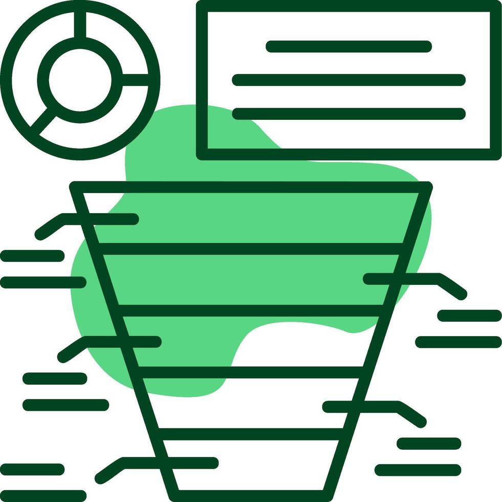 Funnel chart Outline Icon Style vector