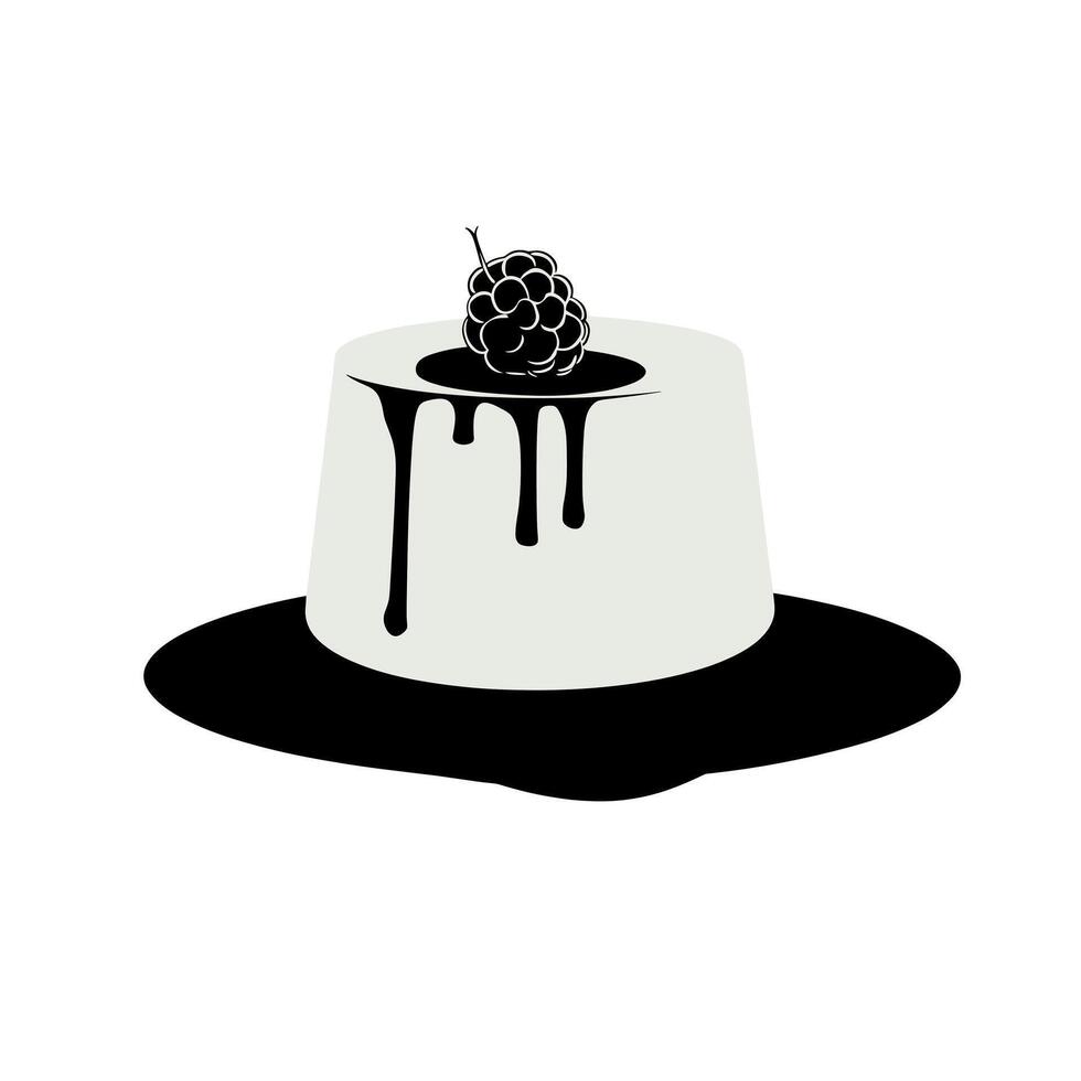 Delightful dessert served on a plate with berry topping and chocolate drizzle vector