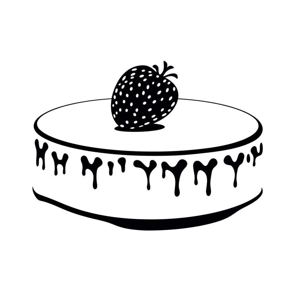 Delicious dessert with a strawberry topping on a creamy cheesecake base vector