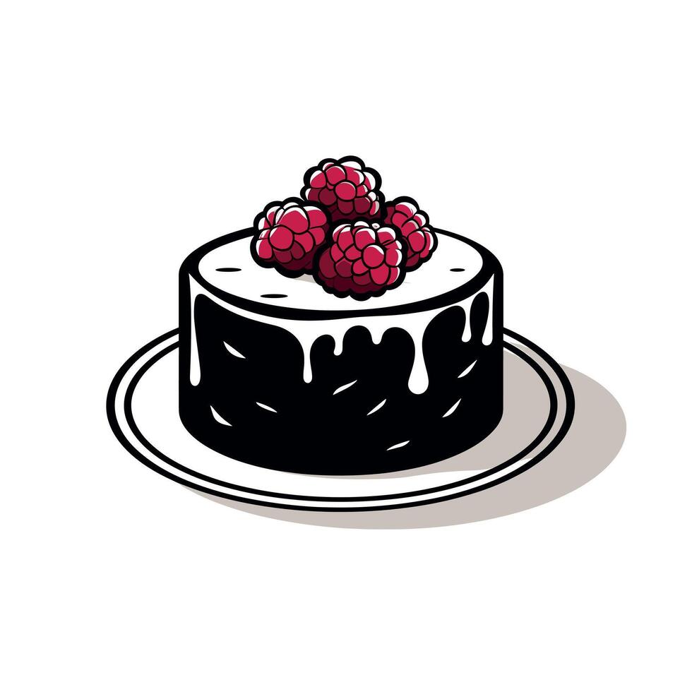 Delicious raspberry topped cake perfect for celebrations and gatherings in any season vector