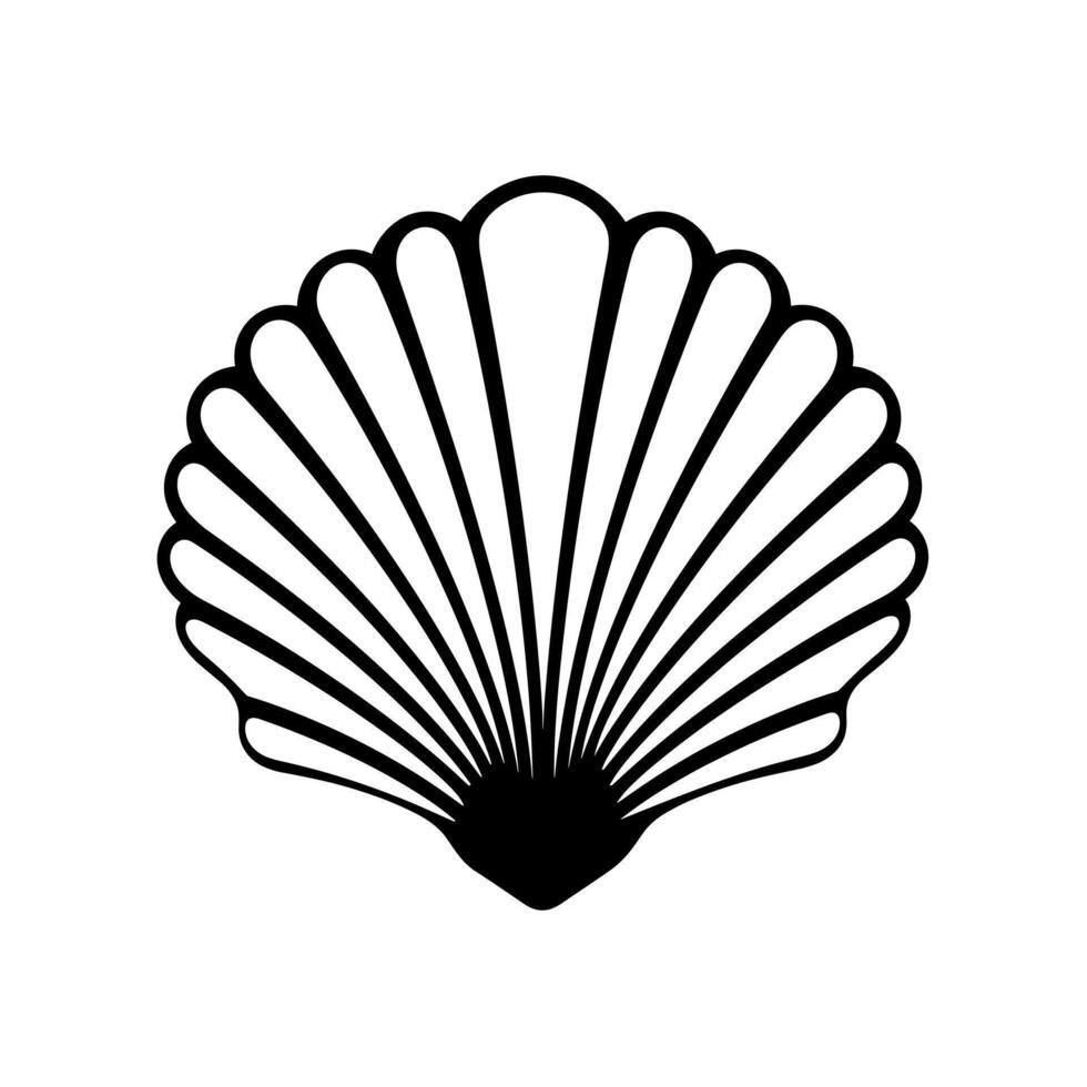 Elegant black shell design suitable for various artistic and decorative uses vector