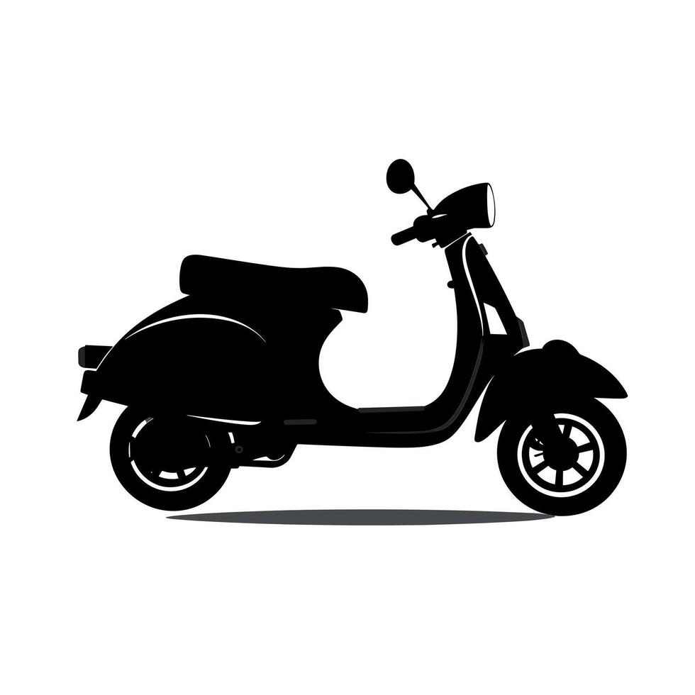 Classic scooter silhouette in a minimalist style showcasing retro design features vector