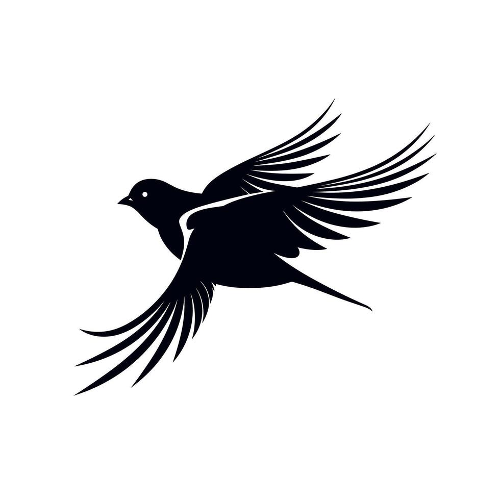 Bird in flight showcasing graceful wings against a minimalist background vector