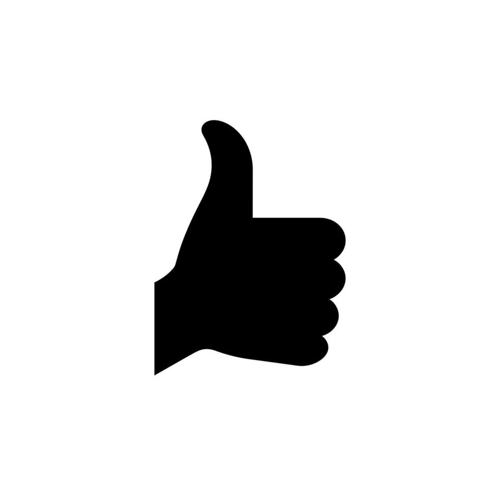 Hand gesture of approval shown with a raised black thumb during a casual moment vector
