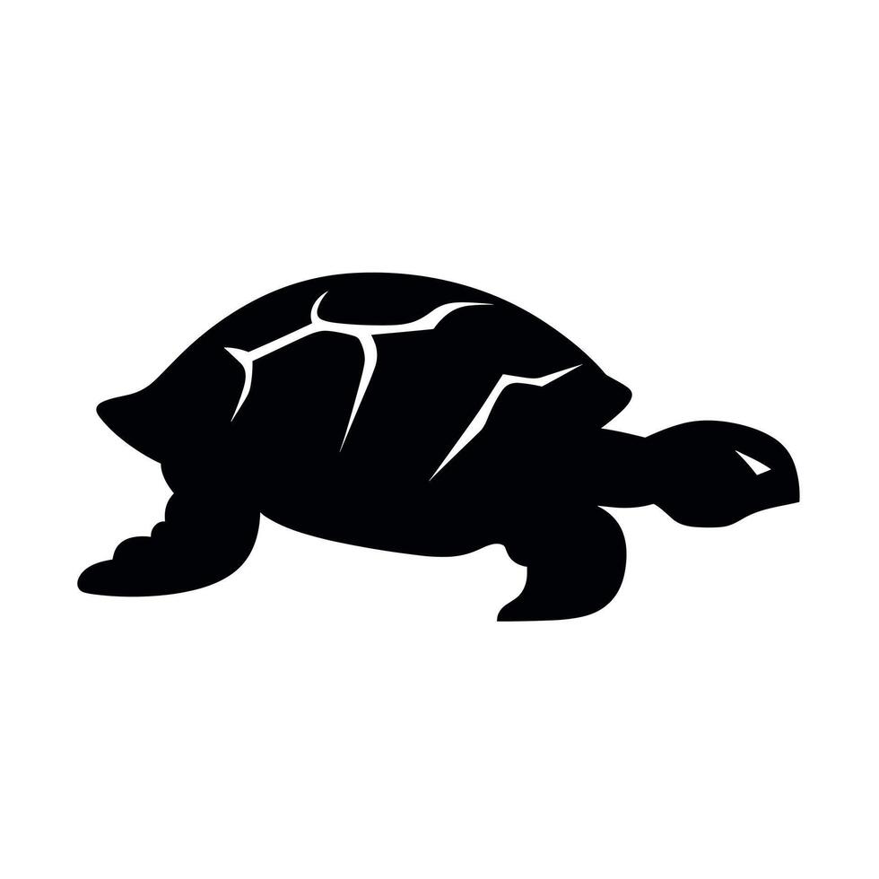 Black turtle silhouette walking on a light background during daytime hours vector