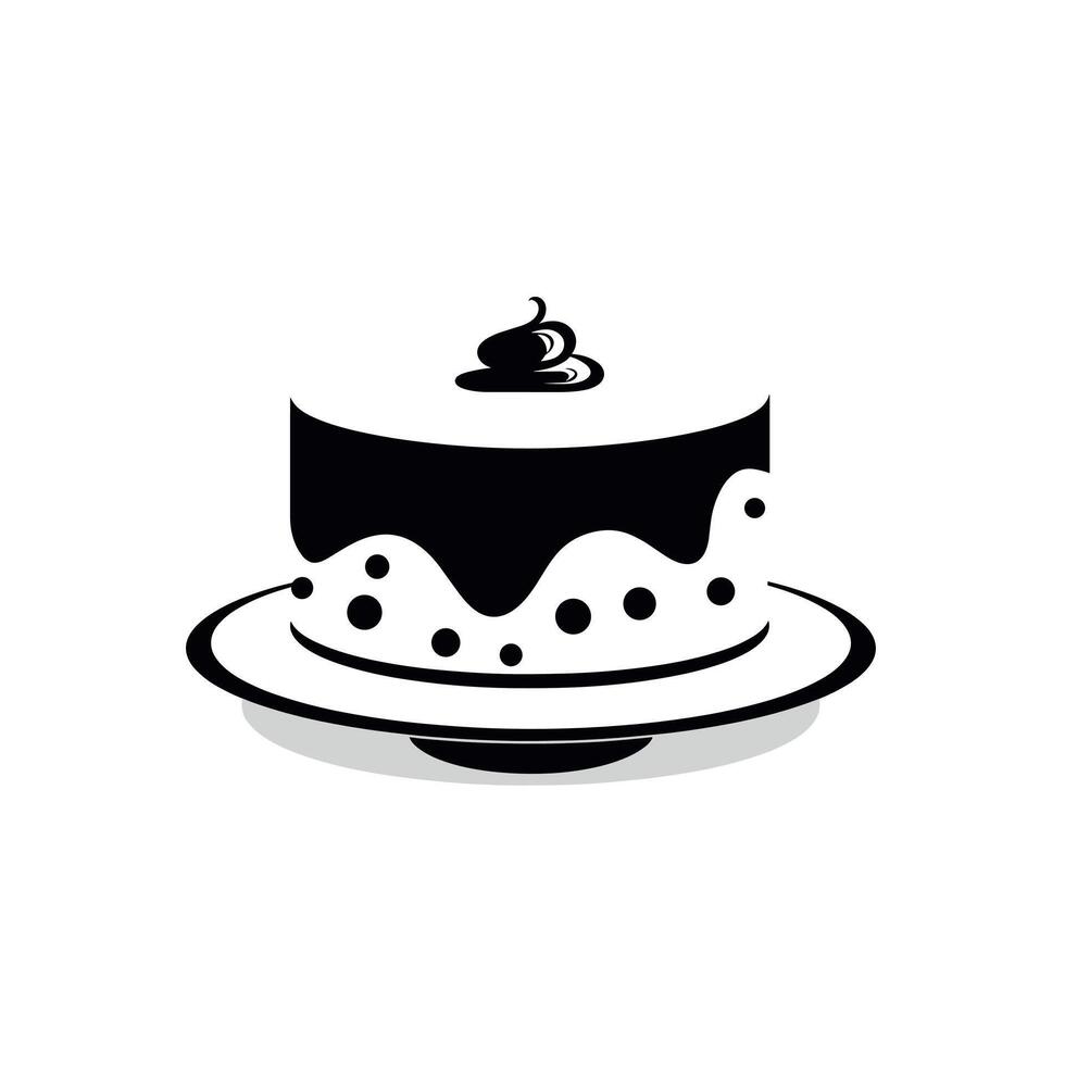 Delicious dessert featuring a layered cake with icing and decorative toppings vector
