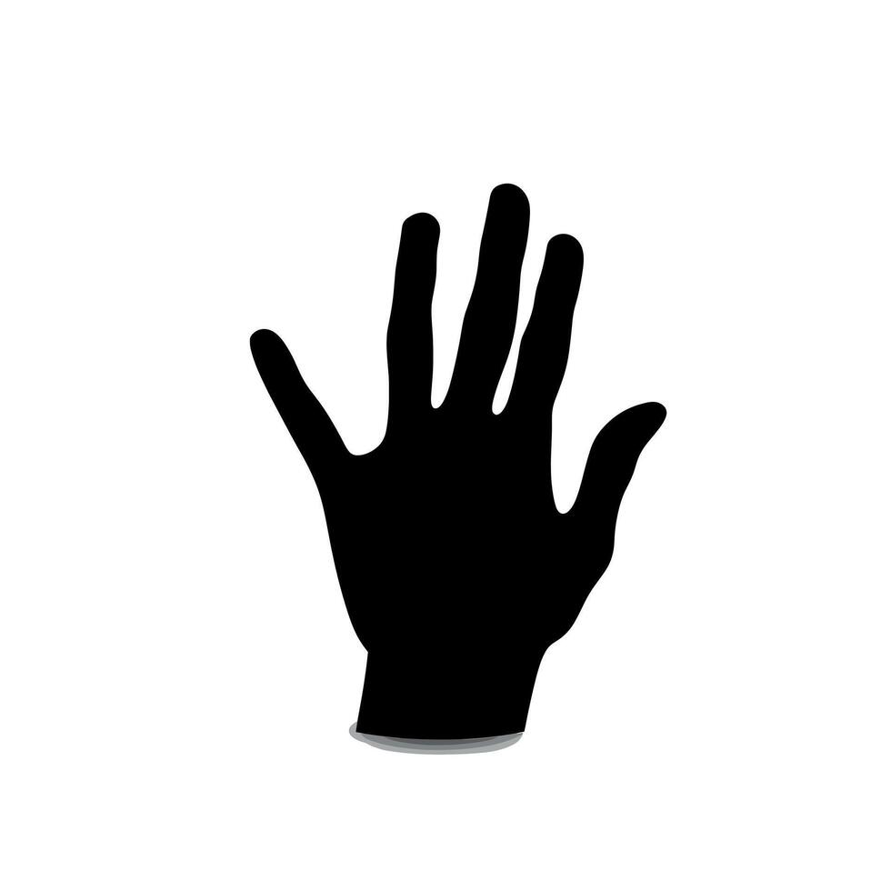 Unique black hand silhouette isolated on white background for art and design concepts vector