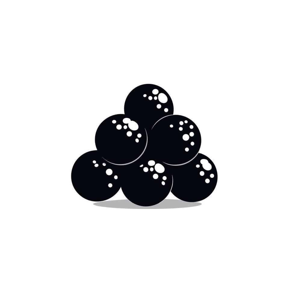 Collection of black spheres arranged in a mound on a plain background vector