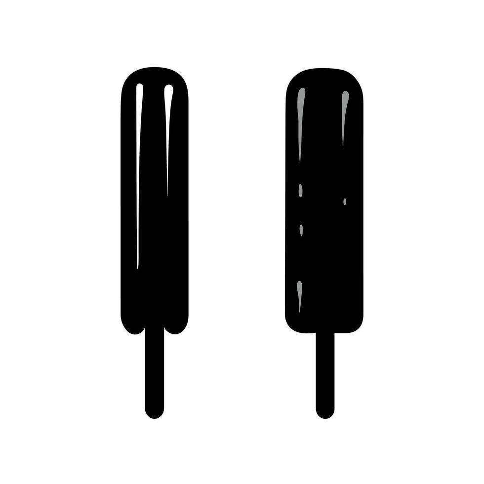 Two stylized ice cream bars with simple design on a minimal background vector