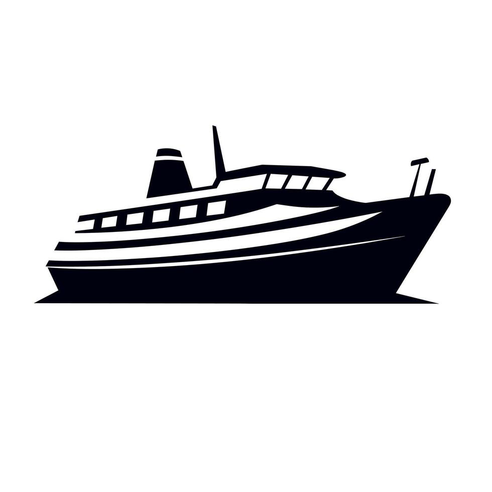 Elegant boat sailing on calm waters under clear skies at sunset vector