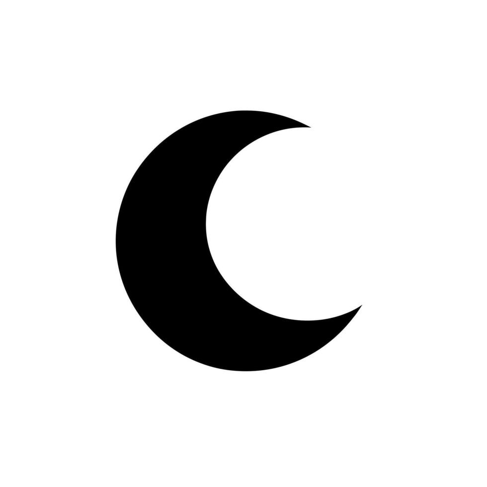 Crescent moon silhouette representing night or tranquility in simple design vector