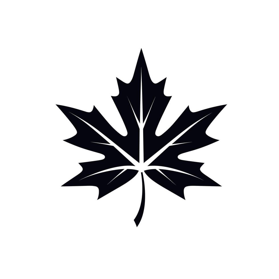 Black maple leaf silhouette design suitable for various creative projects and crafts vector
