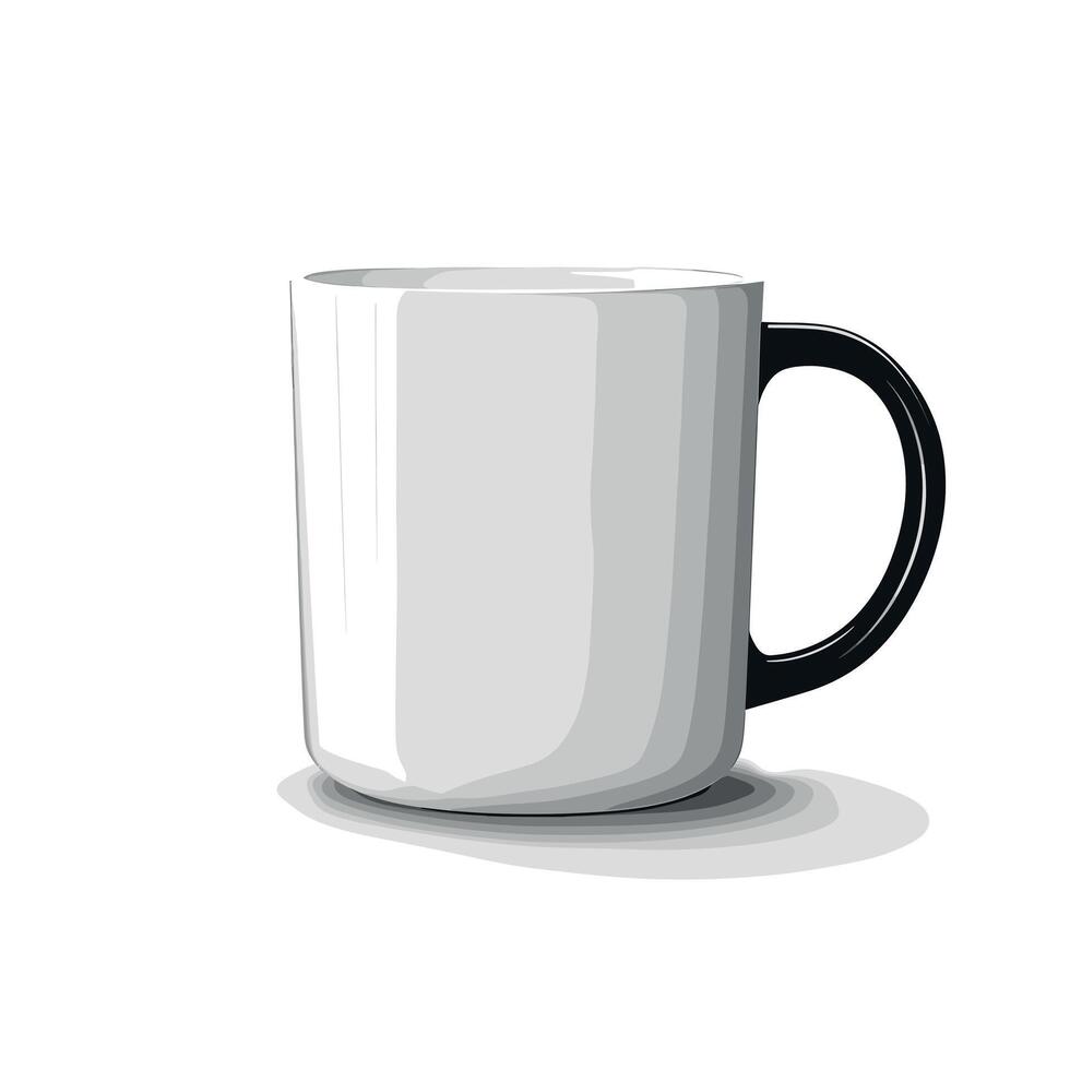 Stylish black and white mug placed on a clean surface showcasing modern design features vector