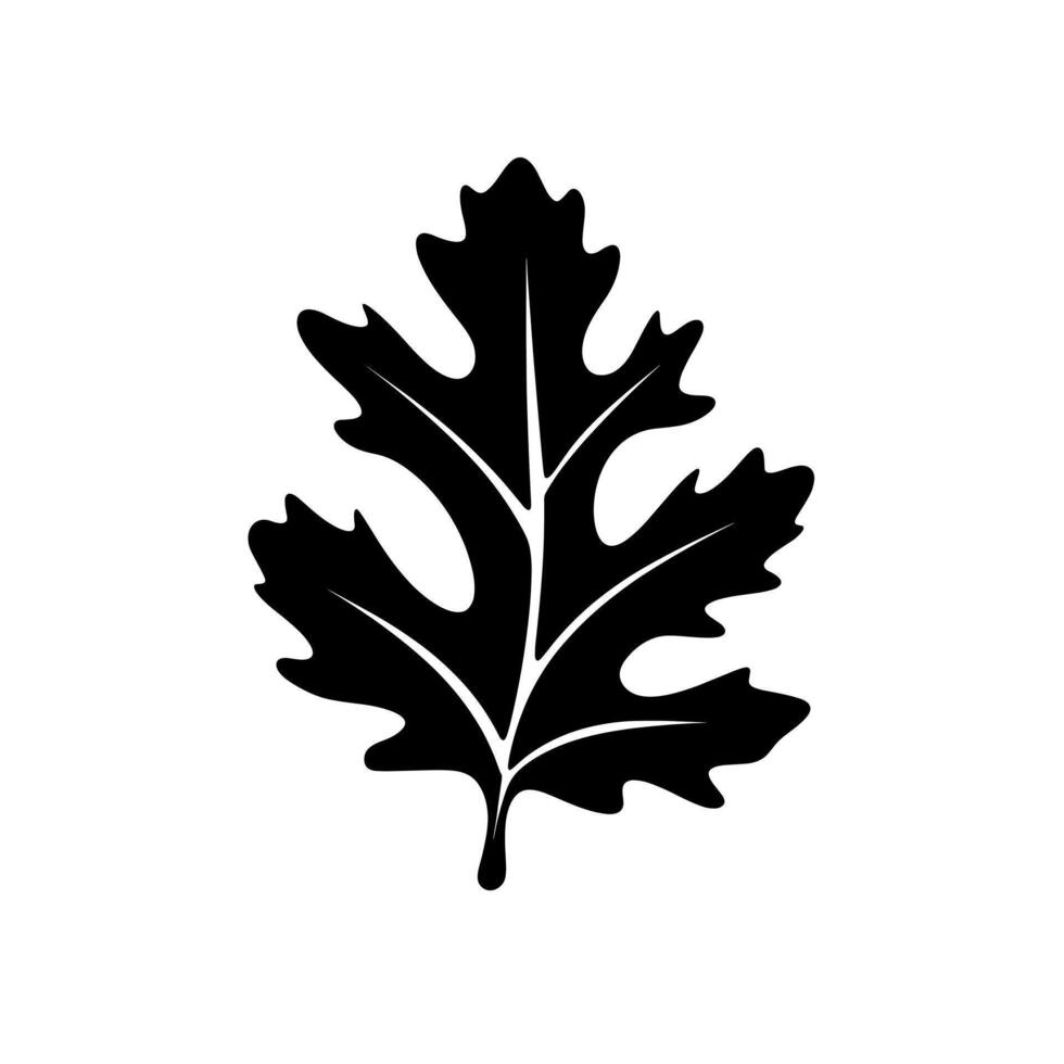Black silhouette of a maple leaf on a plain background showcasing its intricate design vector