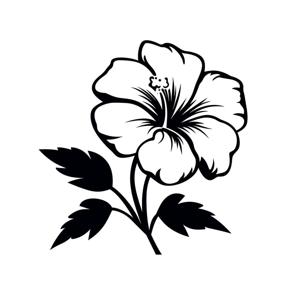 Delicate hibiscus flower design showcasing elegant petals and rich details vector