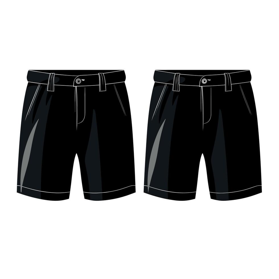Black shorts design suitable for casual wear during summer outings and beach events vector