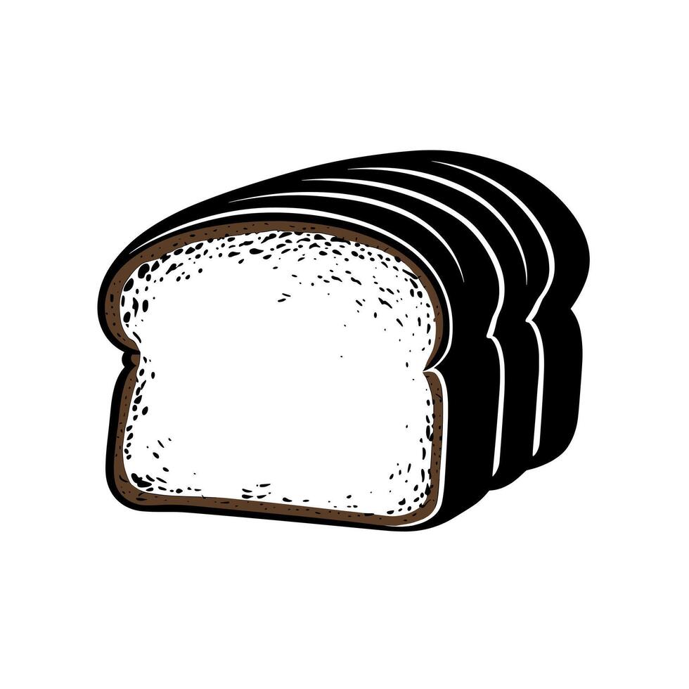 Sliced bread with a crusty exterior and soft white interior displayed for culinary use vector