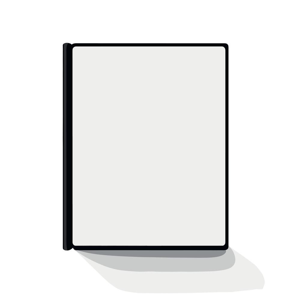 Blank notebook with a sleek black cover placed on a clean white surface vector