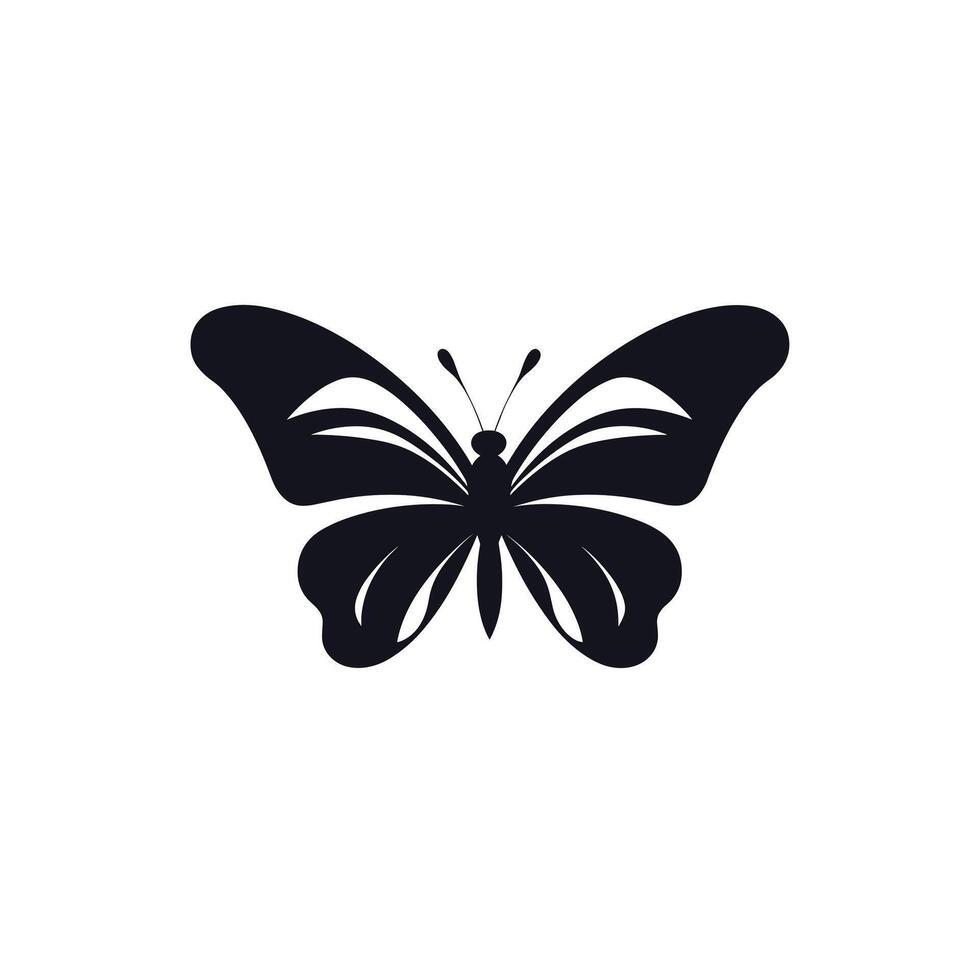 Elegant black butterfly design showcasing intricate wing patterns for artistic inspiration vector