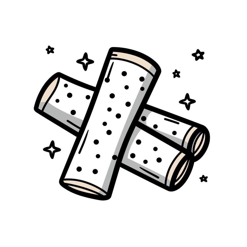 Delicious sweet rolls with a creamy filling and a sprinkle of chocolate on top vector