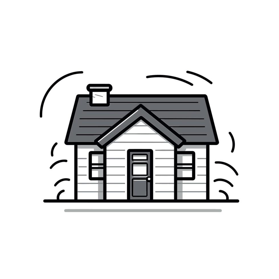 House shaking during an earthquake in a residential area vector
