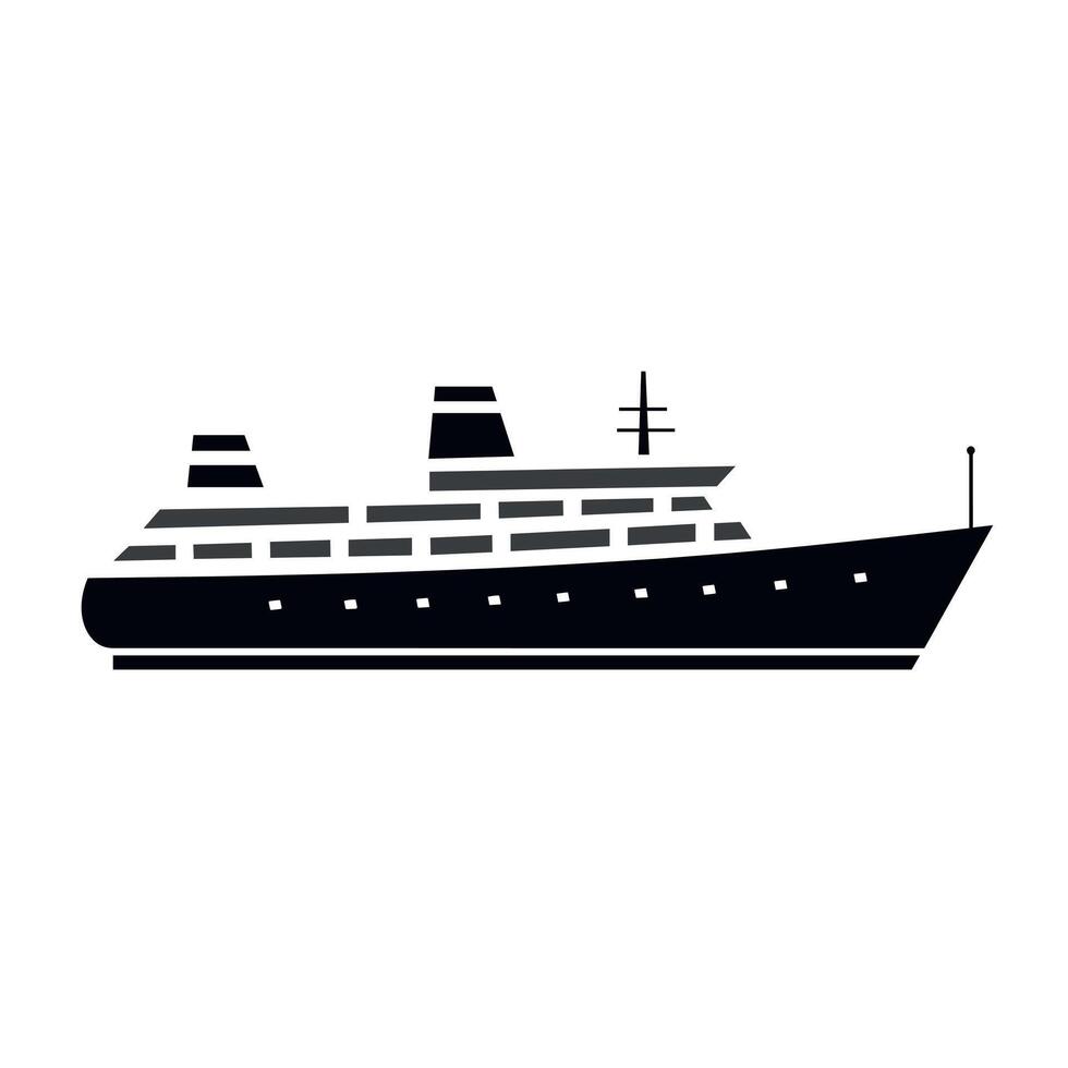 Luxury cruise ship sailing on calm waters during bright sunny weather vector