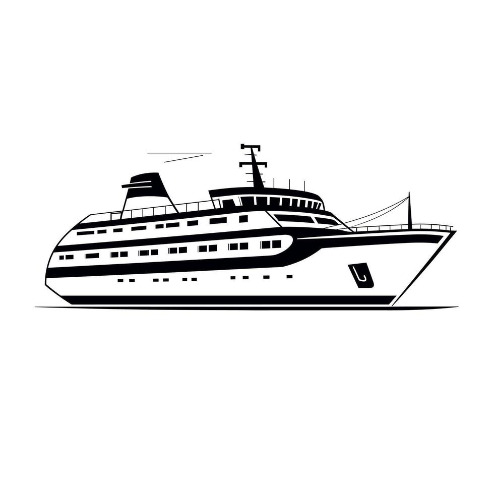 Large cruise ship anchored in calm waters during a sunny day at the harbor vector