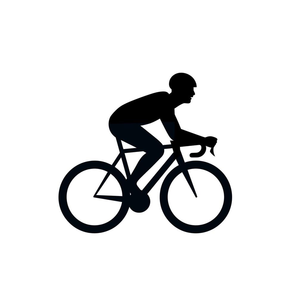 Cyclist in motion on a clear day, showcasing determination and athleticism vector