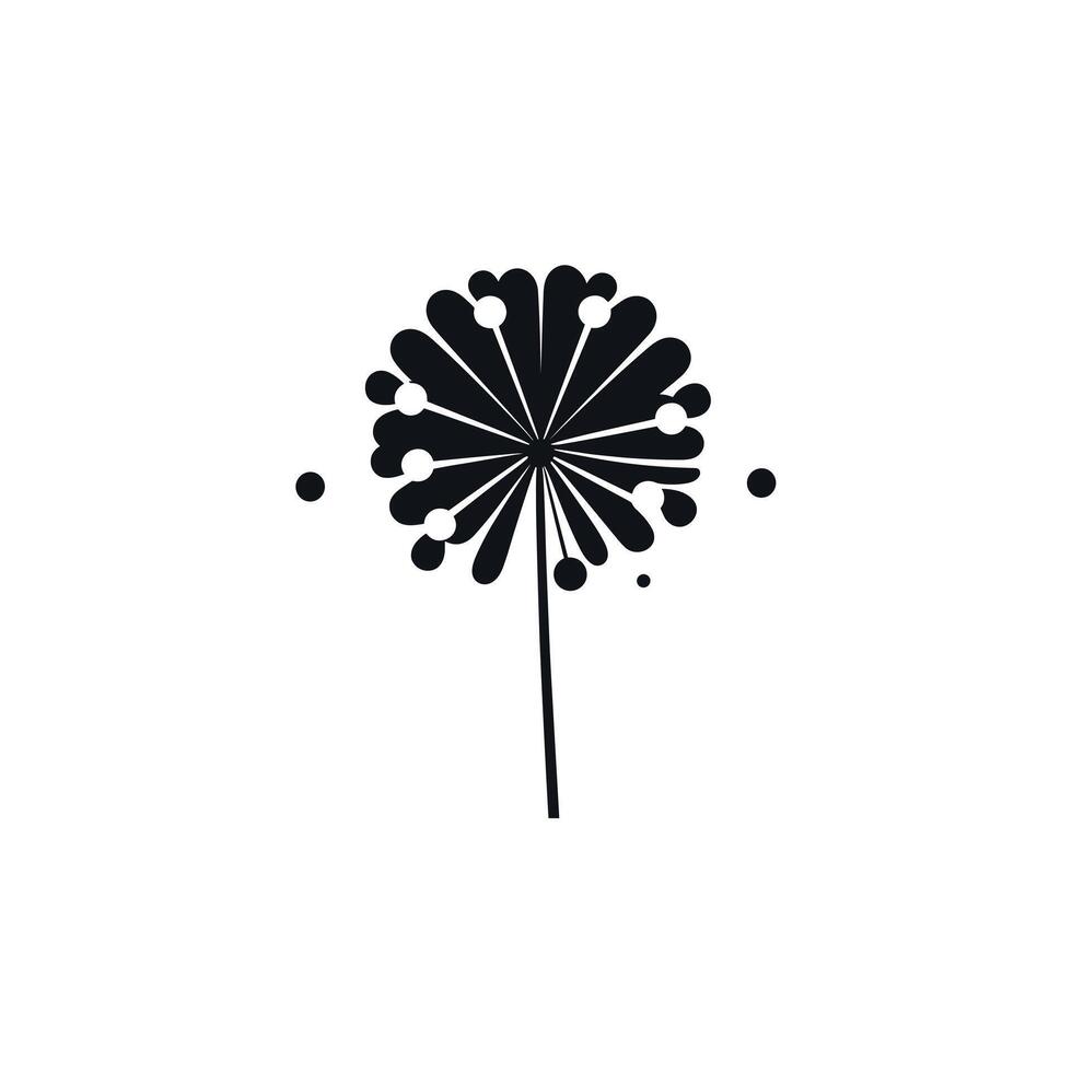 Unique black and white illustration of a stylized flower design with abstract shapes vector