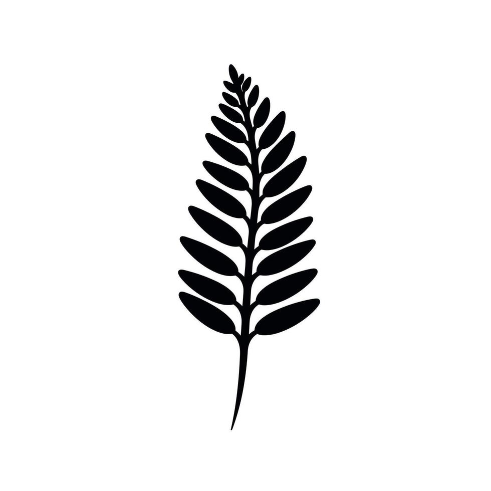 Intricate black fern silhouette against a blank background ideal for artistic designs vector