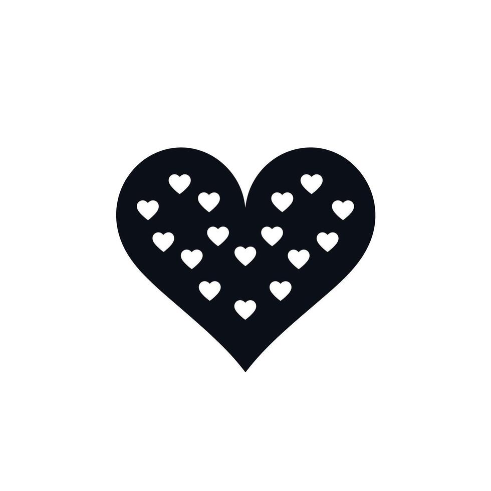 Heart design with smaller hearts inside, perfect for expressing love and affection vector