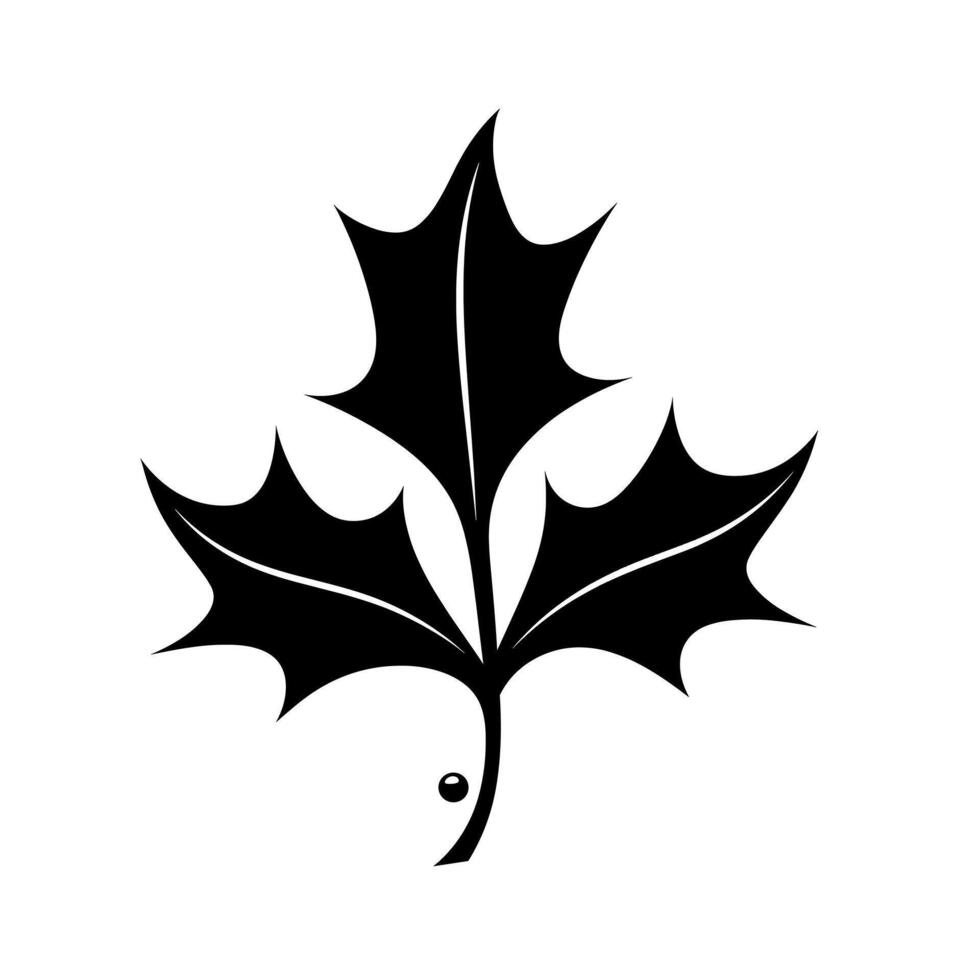Elegant design of a stylized holly leaf silhouette on a plain background vector