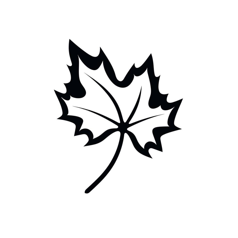 Autumn leaf silhouette on a white background showcasing intricate details of nature vector